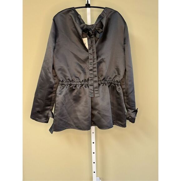 Hache NWT Drawstring Blouse in Charcoal Grey Size IT 44/US 8 - Picture 4 of 10
